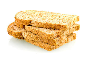 wholemeal bread isolated on white background