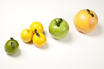 Fruits on a white  background