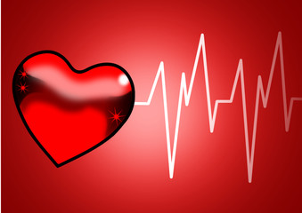 Herz mit Herzschlag Linie