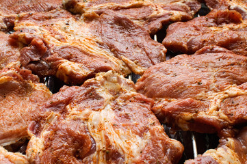Fresh raw steaks ready to grill