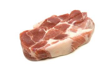 Fresh raw pork isolated on white