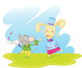 Plakat rabbit and mouse