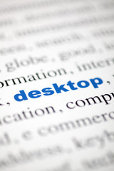 Fototapeta premium mot desktop bureau lettre bleu texte flou
