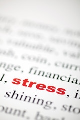 mot stress rouge texte flou