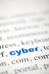 Fototapeta premium écriture du mot cyber focus