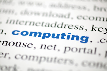 mot computing texte flou mot bleu