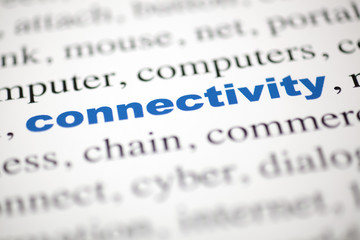 mot connectivity  Connectivité   lettres bleu texte flou