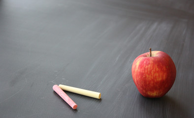 Apple on a blackboard