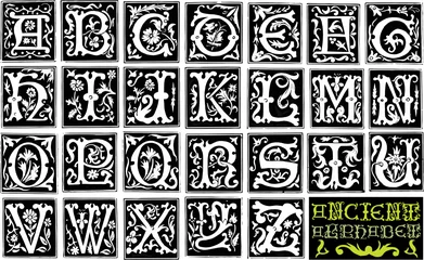 16th century engraved ornamental alphabet © IndianSummer
