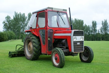 Tractor with Gang Mower