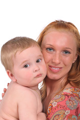 young woman with baby