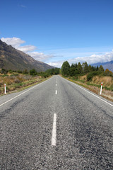 New Zealand - road next to Remarkables in Otago