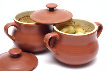 stewed potatoes at the pot