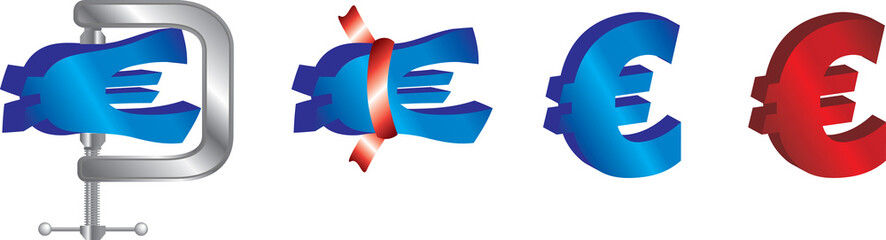 illustrations of the euro and recession concepts