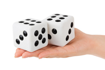 Two dices in hand