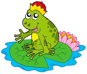 Fototapeta premium Frog prince on water lily