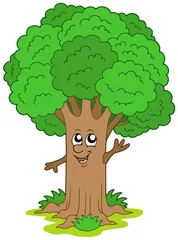 Deurstickers Voor kinderen Cartoon tree character