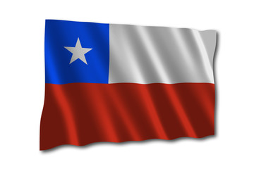 Fototapeta na wymiar chile flag flag
