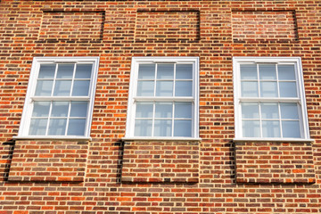 Three white windows