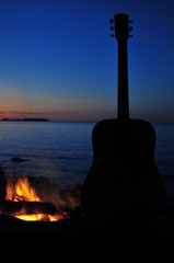 Silhouette Of Guitar