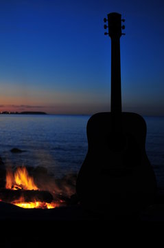 Silhouette Of Guitar