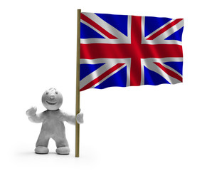 Großbritannien Flagge mit Figur