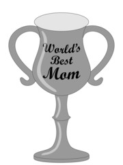 Vector of a silver trophy with wording 