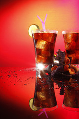 Rum and cola - Cuba Libre - with exotic chips