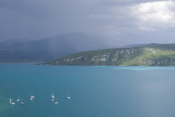 View of the lake of  Serre-Ponçon.