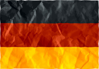German flag of crumpled paper