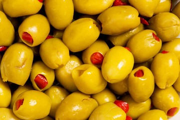 Food background made of fresh green olives