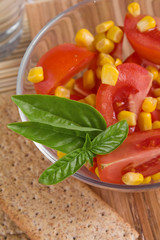 Salad with tomato and corn
