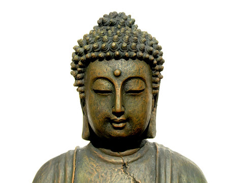 Buddha statue on white background