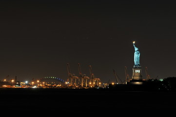 Statue of Liberty, midnight view.