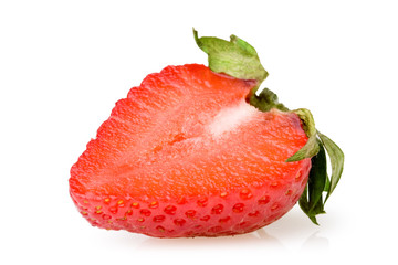 Fresh and tasty strawberries on white background