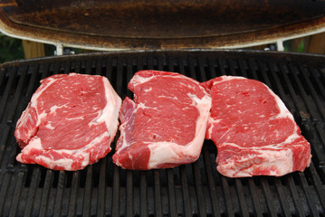 steaks grilling