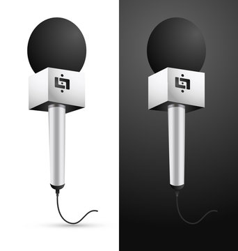 vector icon of a microphone with cable