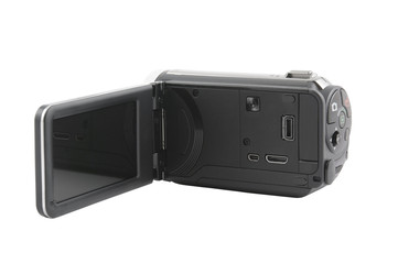 Digital camcorder isolated on white background