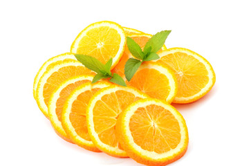 oranges and leaves of mint