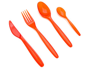 plastic fork knife and spoons
