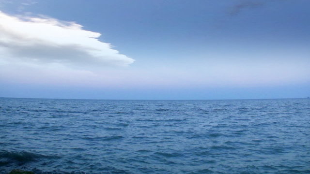 Open ocean and time-lapse stormy clouds