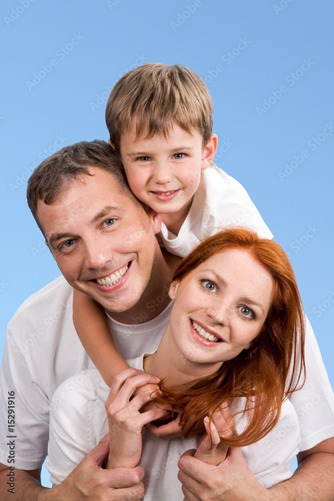 Sticker smiling family