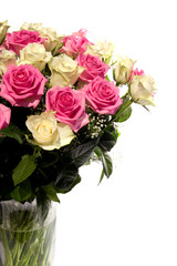 beautiful bouquet of roses in vase