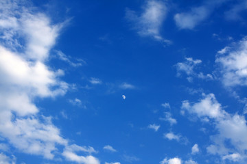 Moon on sky with clouds