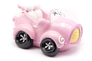 Pink toy car