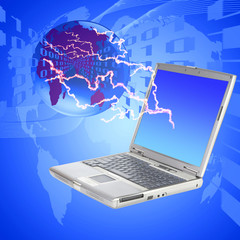 Blue internet concept