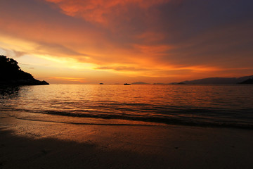 Beautiful sunset on the beach