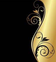 golden floral background for design