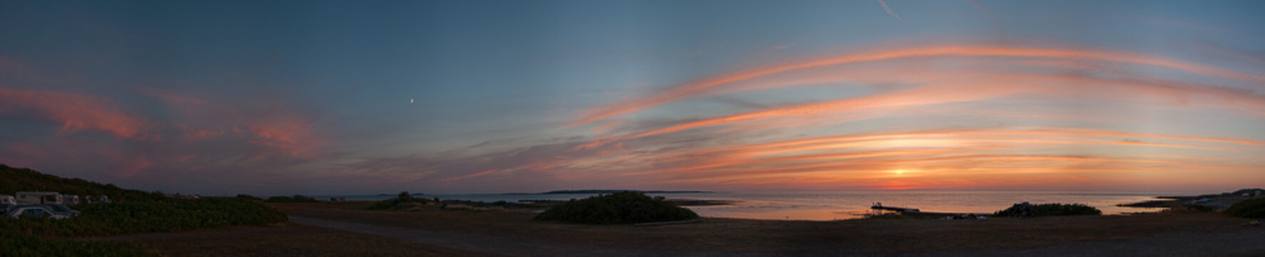Coastline sunset panorama
