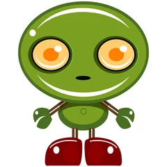 Deurstickers groene bot © ClipToons